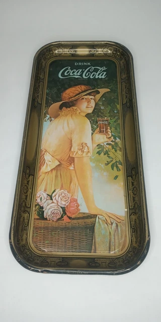 ORIGINAL 1916 Coca Cola "Elaine" Metal Tray World War 1