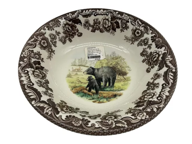 Spode Woodland NEW 8" Cereal Bowl Black Bear & Cub 1884979 Collectible Dinnerwar