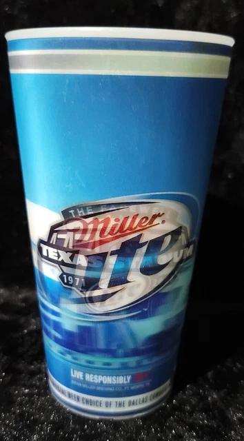 Vintage Miller Lite NFL Texas Stadium Lenticular Cup Troy Aikman Cowboys