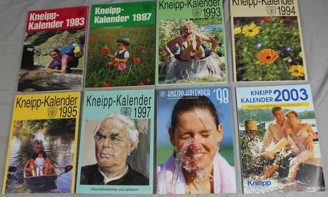BUCH: 8 X Kneipp Kalender - Gesundheitsführer und Jahrbuch 80er / 90er 