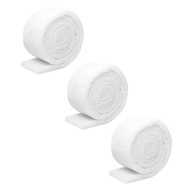 3 Rolls Tampon Filtrant Pour Aquarium Filtre En Coton Biochimique Éponge Mousse
