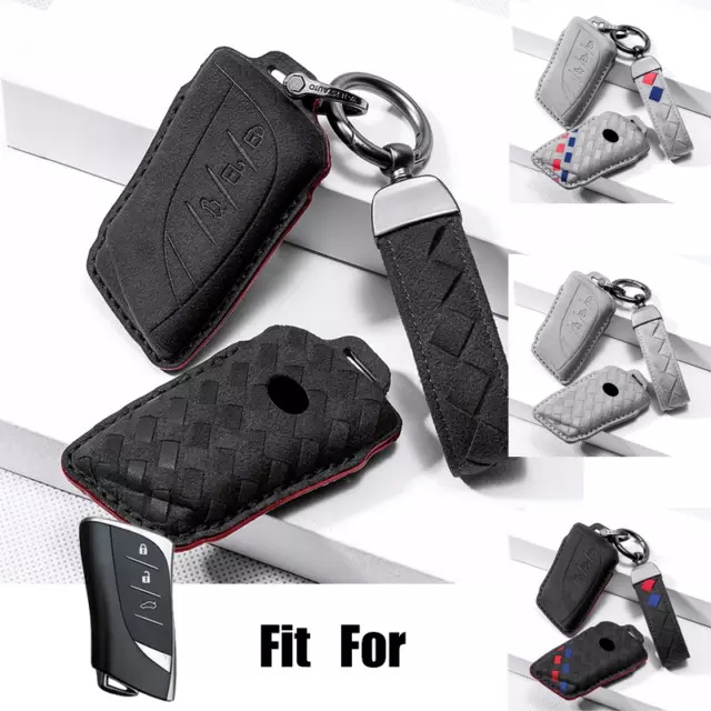 Suede Leather Car Key Fob Case Cover For Lexus UX ES LC ES300h ES350 UX250 LS350