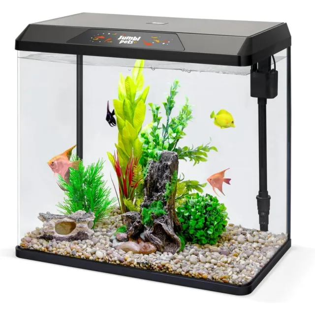 JumblPets Starter Fish Aquarium Kit, Beginner Glass Fish Tank Kit (10 Gallon)