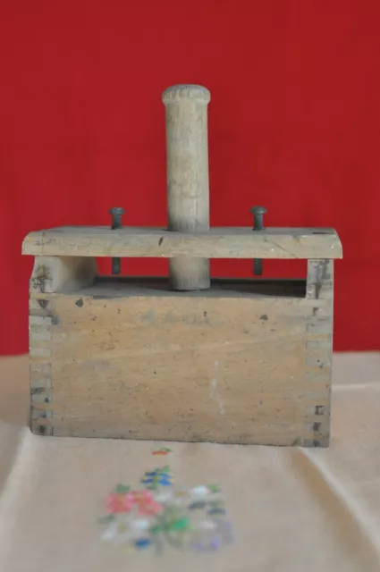 Vintage Wooden Dovetail Butter Mold Press | Primitive Country Cottage Kitchen