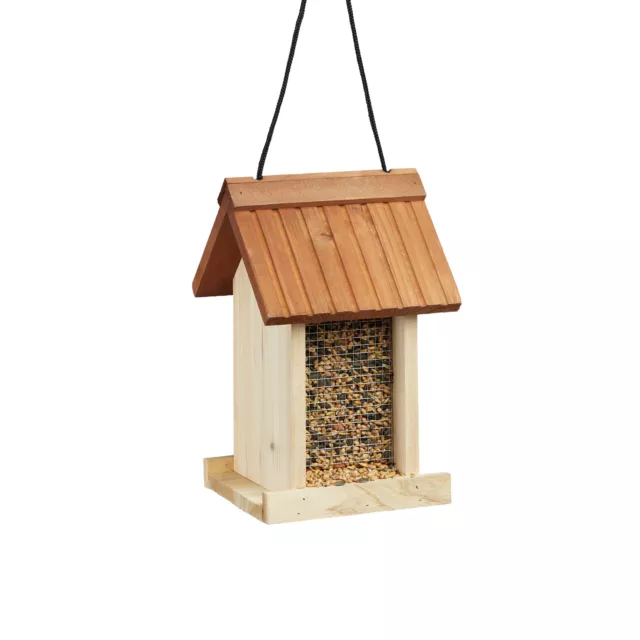 Vogelfutterhaus aus Holz Futtersilo Futterhaus für Vögel Vogelfutterstation