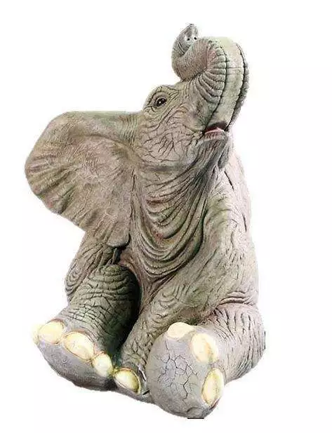 Sitting Baby Elephant Lifesize Model Statue Realistic Figure Indoor Outdoor Prop