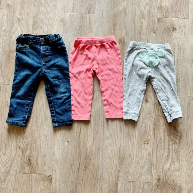 Carters Wrangler Baby Girls 18 Month Leggings And Jeans Lot Of 3