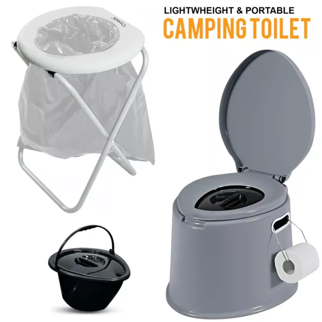 6L Portable Camping Toilet Compact Potty Loo Caravan Picnic Fishing Festivals