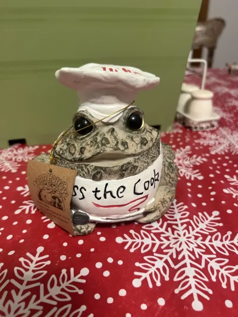 Toad Solid Indoor / Outdoor "Kiss the Cook" Frog Figurine / Garden Statue
