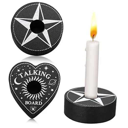 2 Pieces Spell Candle Holder Chime Candle Holder for Witchcraft Black Ritual