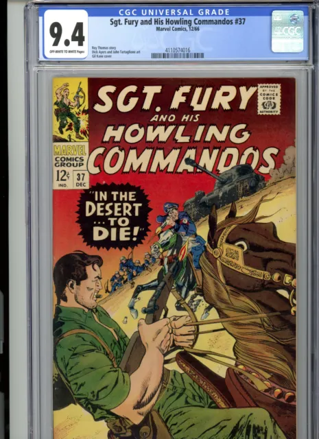 Sgt. Fury and His Howling Commandos #37 (1966) Marvel CGC 9.4 OW/W