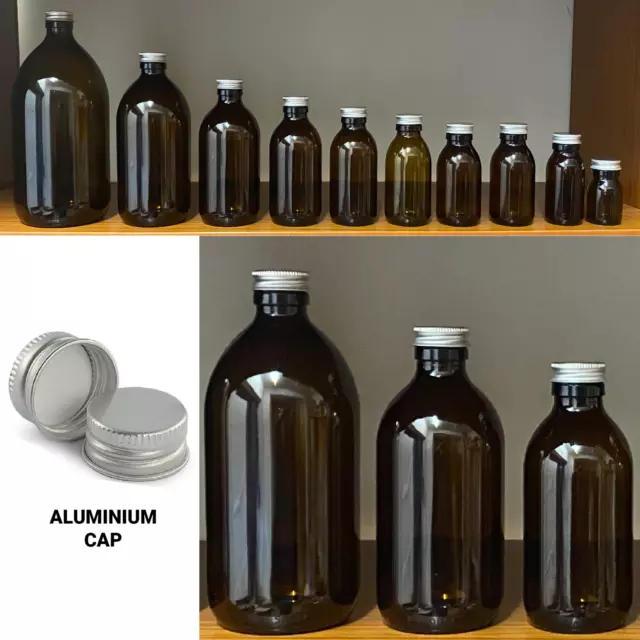 Pharmaceutical Amber Glass Medical Medicine Bottles Aromatherapy Aluminium Cap