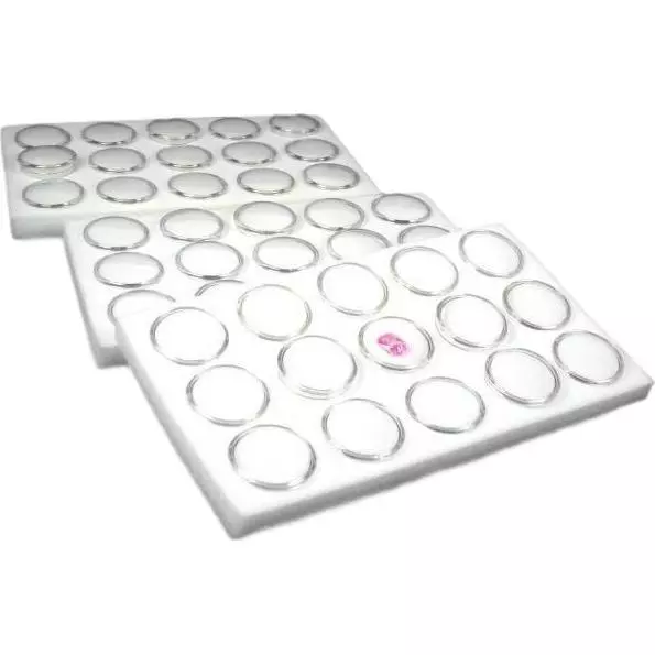 3 Gem Jars Gemstone Inserts White Pad Jewelry Display
