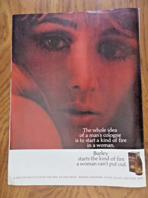 1968 Old Spice Shulton Ad Burley Starts the Kind of Fire a Woman Can't Put Out