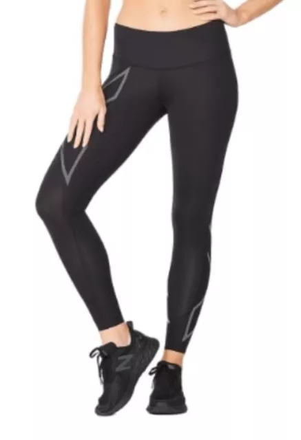 2XU Light Speed Women's Mid-Rise Compression Tights Black SZ Small Tall,Preowned