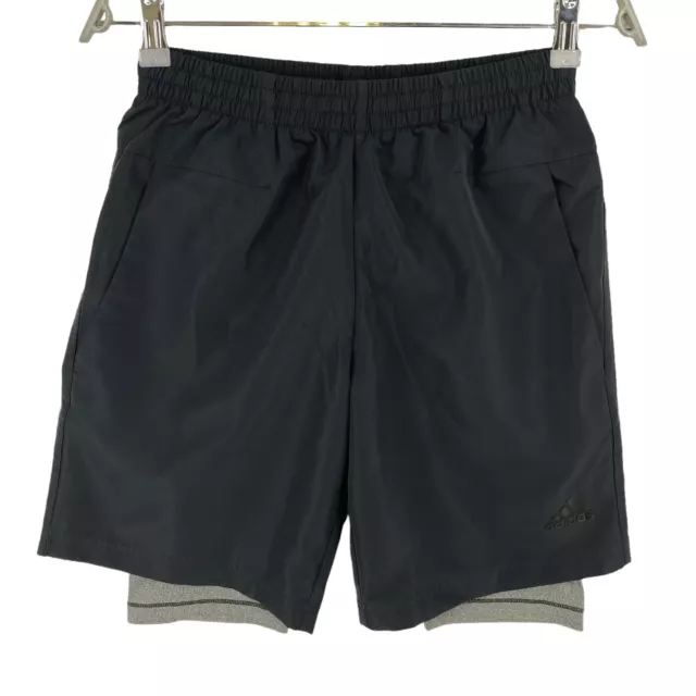 Adidas Climalite Boys Grey Run Athletic Shorts Size 11 -12 Years