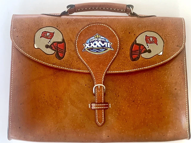 Vintage Handmade Buccaneers Leather Briefcase One Of A Kind,