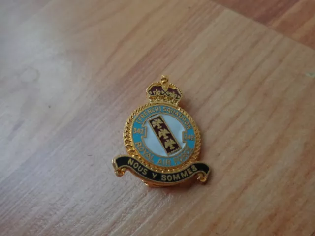 Raf Royal Air Force Museum No.342 Squadron Gold Plated Enamel Pin Badge