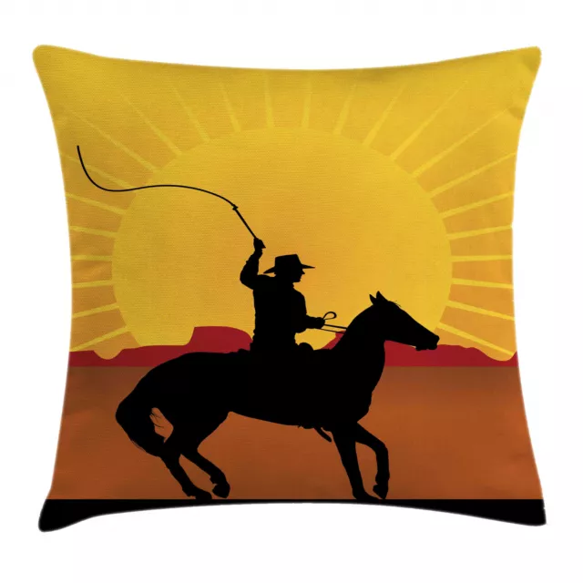 Silhouette Federa Fodera Cuscino Cowboy a cavallo Ombra