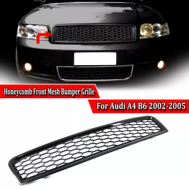 Für Audi A4 B6 8E 2001-2005 Waben Front Kühlergrill Grill Lüftungsgitter Schwarz