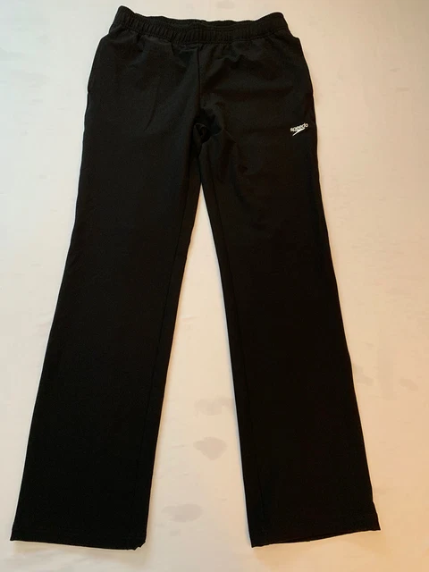 Speedo Men’s Athletic Warm-Up Pants Swim Stretch Black Medium New NWOT 👀🔥