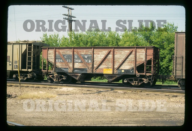 Orig 1979 Slide - Chicago & North Western Railroad C&NW Freight Car 2 Bay Hopper