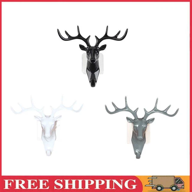 Self Adhesive Wall Hanger Deer Antler Hat Coat Bag Rack Hooks Holder DIY Rack