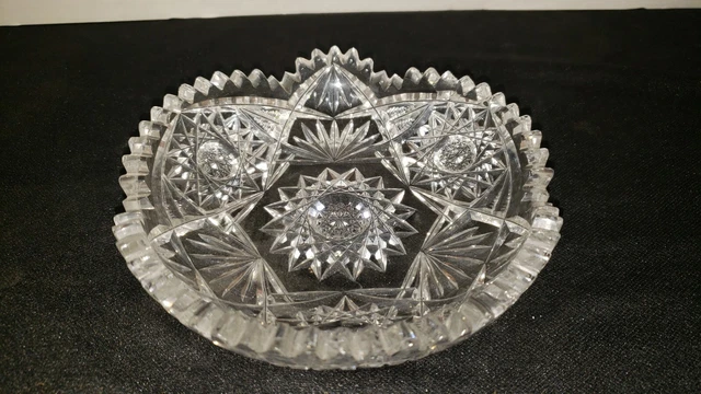 Vintage 6" Brilliant Cut American Glass Shallow Bowl/Dish.