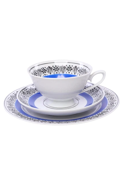 Cubierta de colección cerámica Ø 19 cm decoración azul