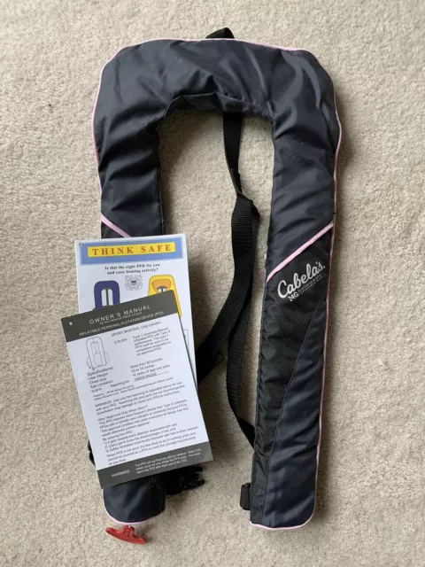 CABELA'S INFLATABLE V PFD Adult Life Jacket Approved 24G Automatic Life ...