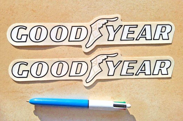 AUTOCOLLANT / STICKER GOODYEAR blanc Pneu automobilia vintage H66
