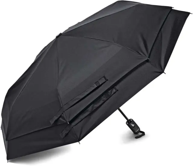 Samsonite Windguard Auto Open/Close Umbrella, Black, One Size Size, Black
