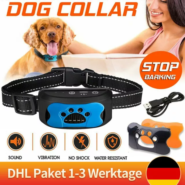 Anti Bark Dog Collar NO SHOCK - Safe harmless Anti Bark Collar with Automatic