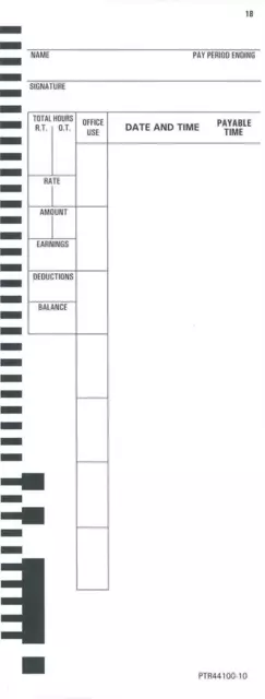 100 Barcode Time Cards For Pyramid 4000 & 5000 Time Clocks 44100 Compatible