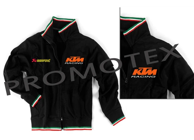 FELPA TRICOLORE KTM CORSE LOGO stampato AKRA RACING ITALIA NERO NERA
