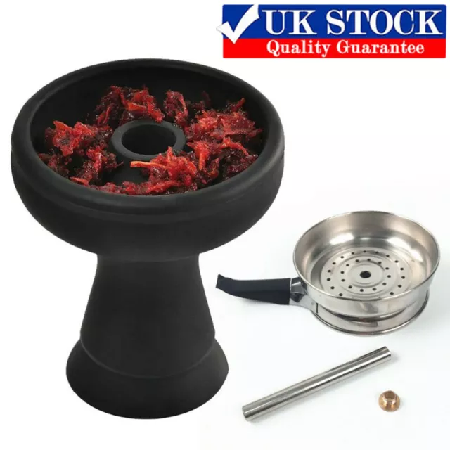 Shisha Hookah Metal Charcoal Pan Tray with Silicone Bowl and Charcoal Head Pot -