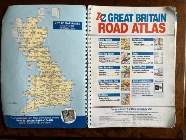 GREAT BRITAIN ROAD Atlas Spiral 2007 Geographers A-Z Map Super Scale ...