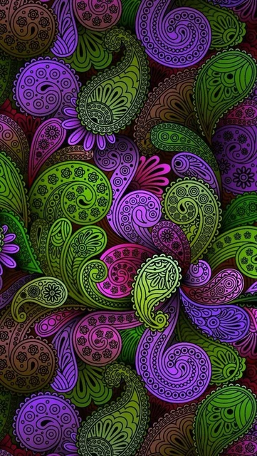 Paisley Mandala Pattern Digital Printed Fabric Pure Cotton Cut By Yard