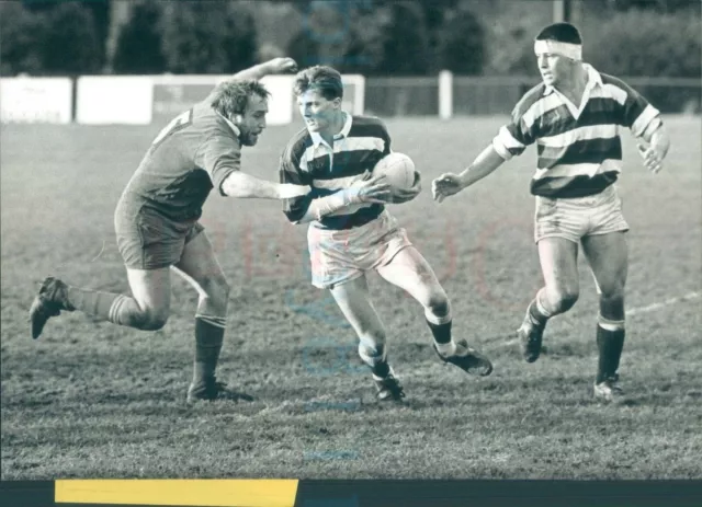 1990s Rugby Scarborough RUFC V Marist (Hull) 20/1/90 Press photo 10x6.8"