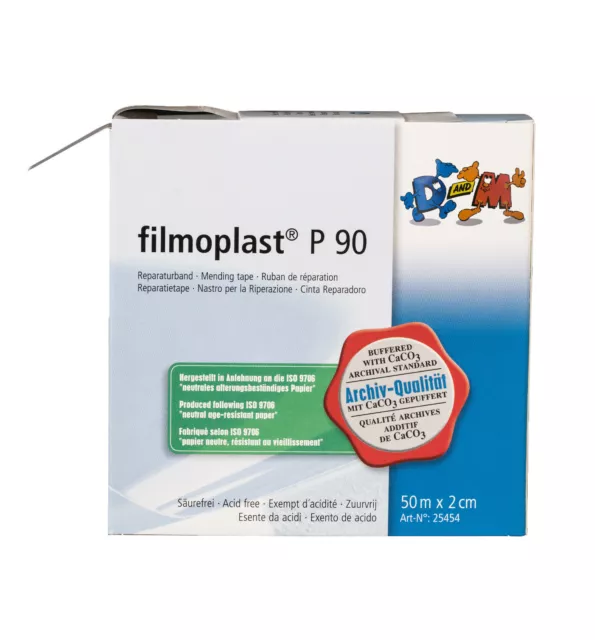 FILMOPLAST P90 - white paperback book repair tape - 2cm x 50m roll