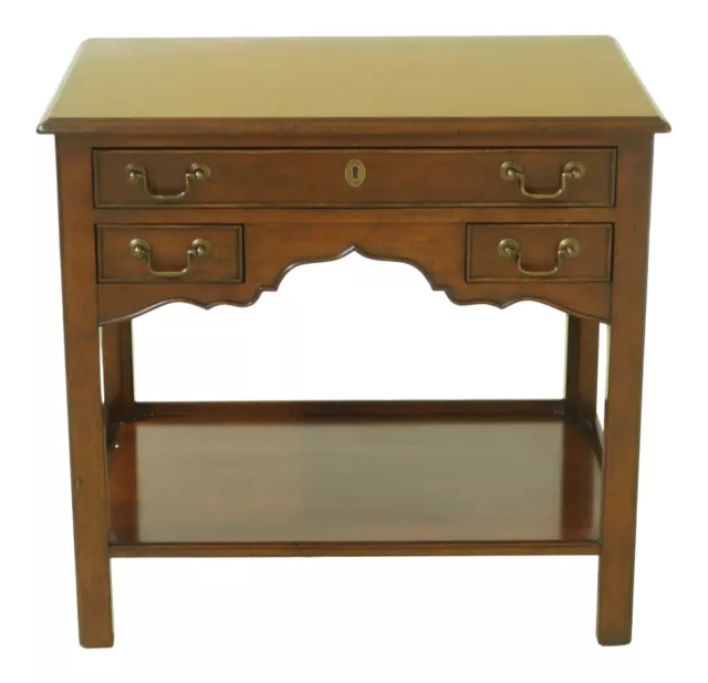 52246EC: BAKER Chippendale Style 3 Drawer Mahogany Occasional Stand