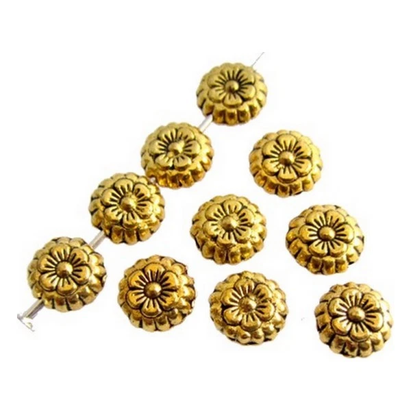 10 Intercalaires (spacers) Anneaux Fleurs Argentés - Environ 10,5x10,5x3mm, Trou 5,8mm, Pour Bijoux, Neuf