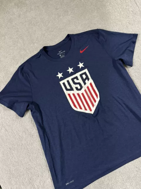 Nike USA Soccer National Team Hoodie.  Navy T-Shirt - Men’s XL DRI-fit EUC