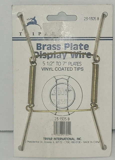Juego de 2 colgadores de exhibición de placas tripar con puntas de vinilo se adapta a placas de 5""-7
