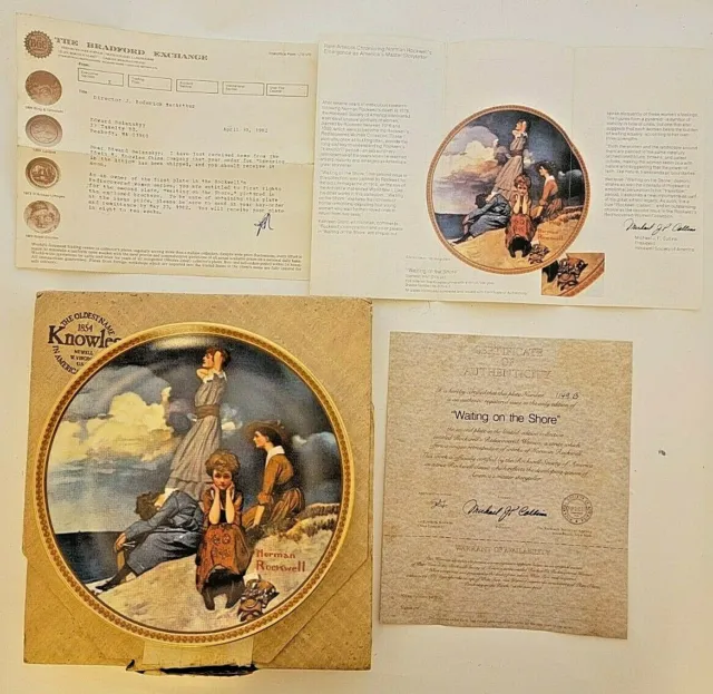 Norman Rockwell Collector Plate "Waiting On The Shore"