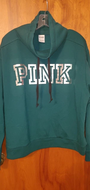 Victoria's Secret PINK EVERYDAY LOUNGE COWL NECK PULLOVER GREEN 2XL NWOT