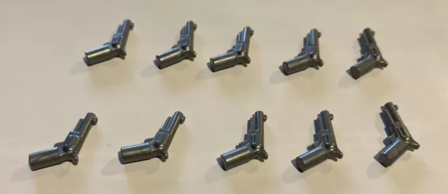 LEGO Weapon, Gun, Pistol, Revolver - Small Barrel- Flat Silver- #13562- 10 pcs. 2