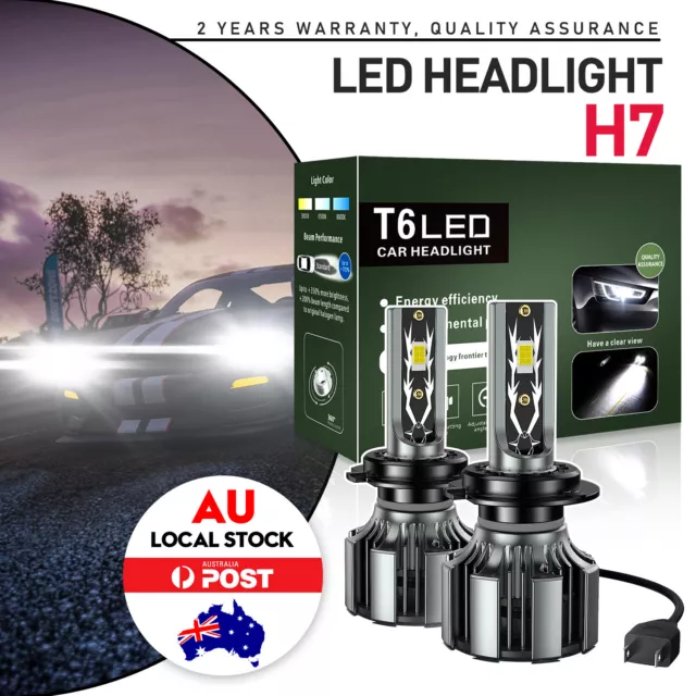 Waterproof H7 LED Headlight Bulbs Kit Lamp Car 6000K Globes High Low Beam White