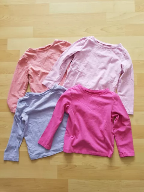 🦋 H&M Set 4x Langarmshirts T-Shirts Gr. 92 Langarm Baby Kind Mädchen bunt 🌸