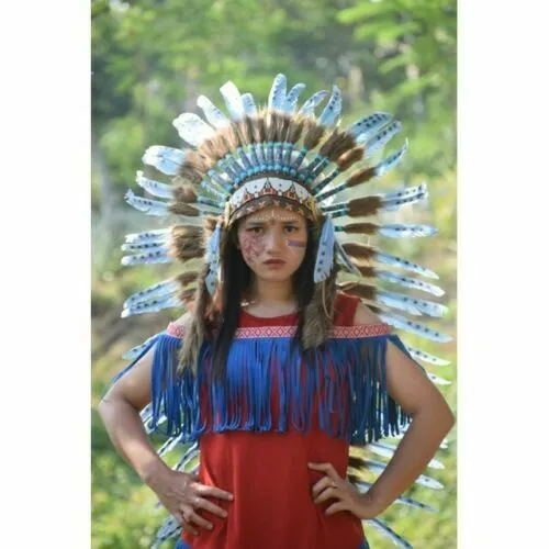 Warbonnet Medium TURQUISH Indian Headdress Bilabong Native American Halloween